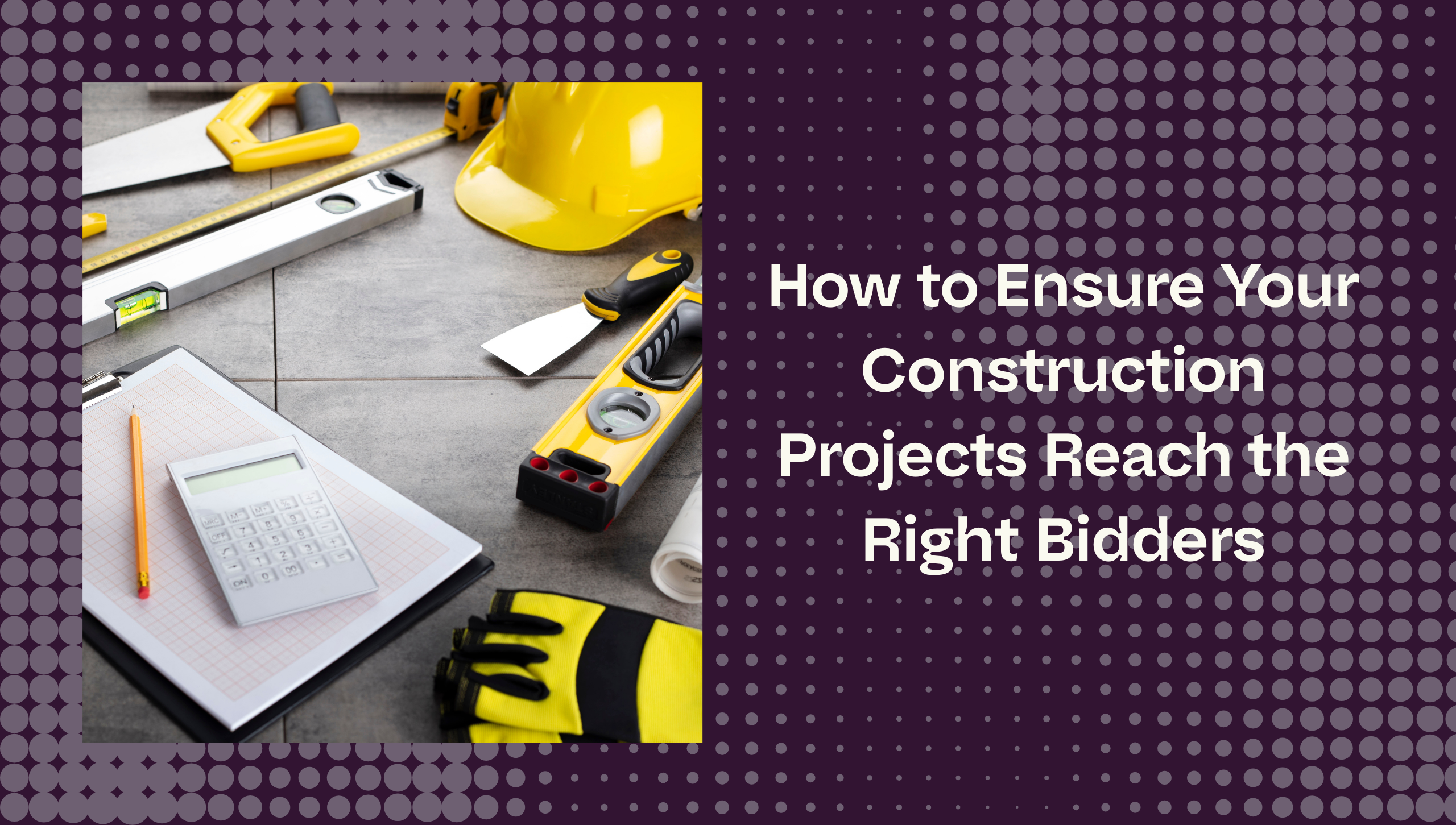 construction tools with a calculator and bid forms