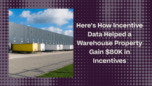 large warehouse with truck trailers parked